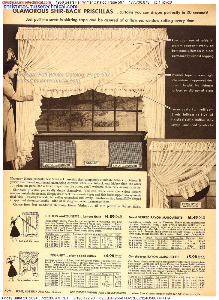 1950 Sears Fall Winter Catalog, Page 597