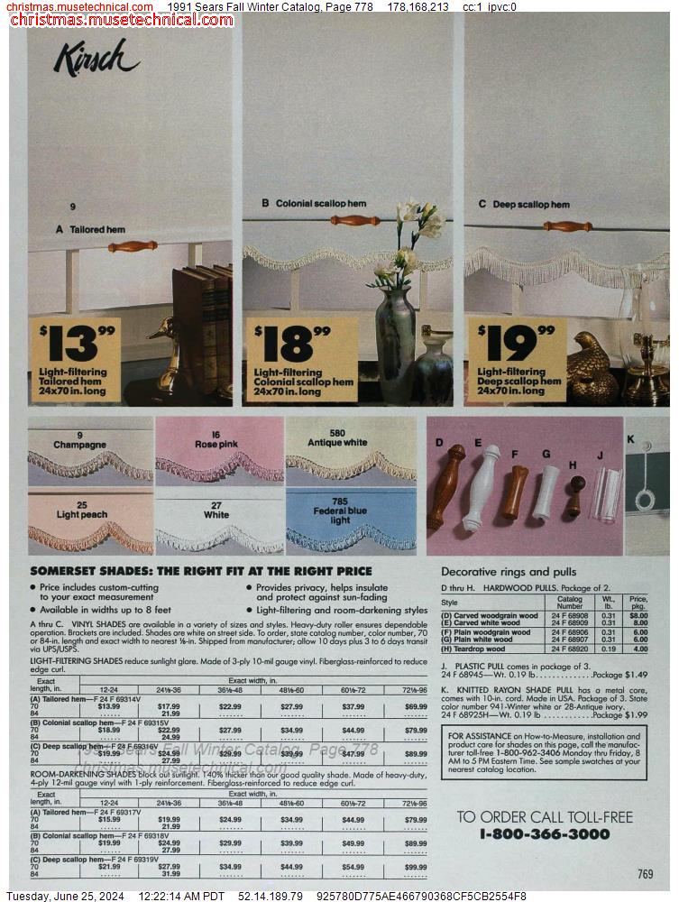 1991 Sears Fall Winter Catalog, Page 778