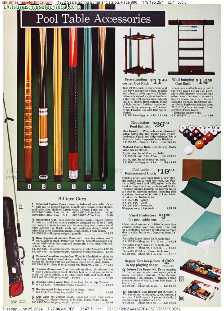 1972 Sears Spring Summer Catalog, Page 800