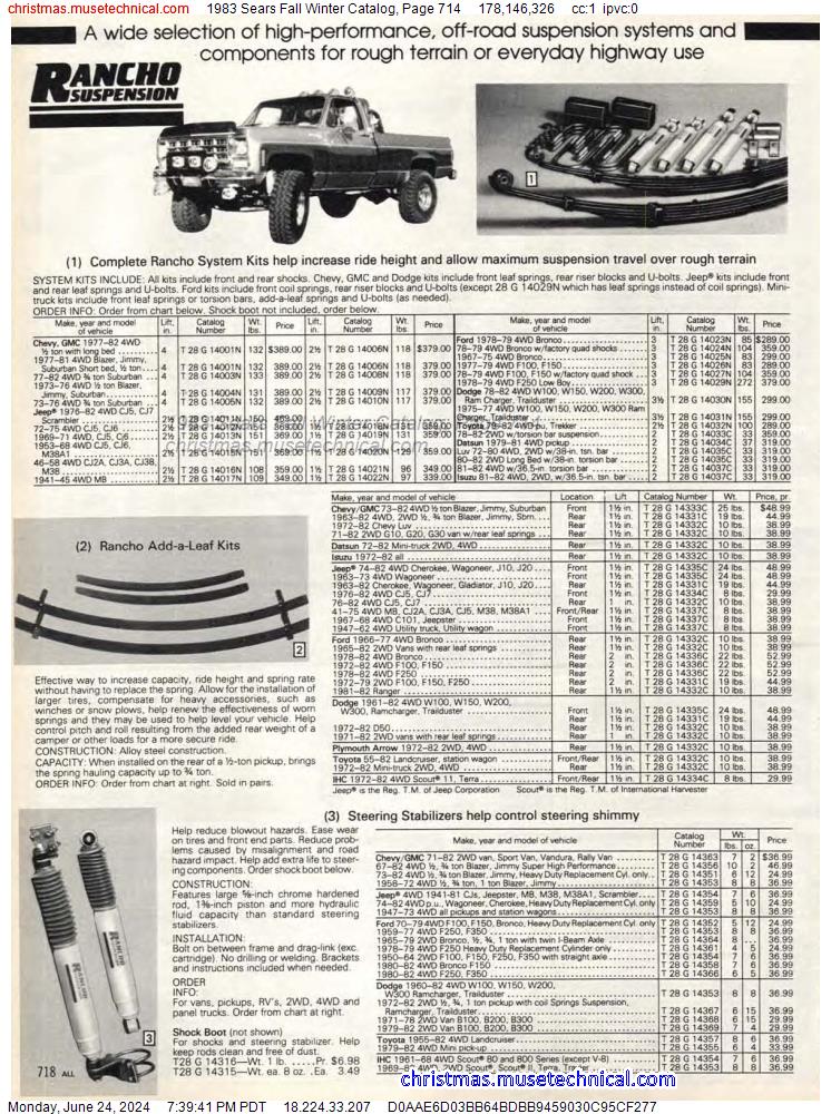 1983 Sears Fall Winter Catalog, Page 714
