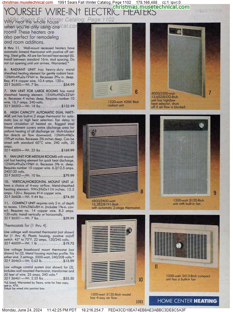 1991 Sears Fall Winter Catalog, Page 1102
