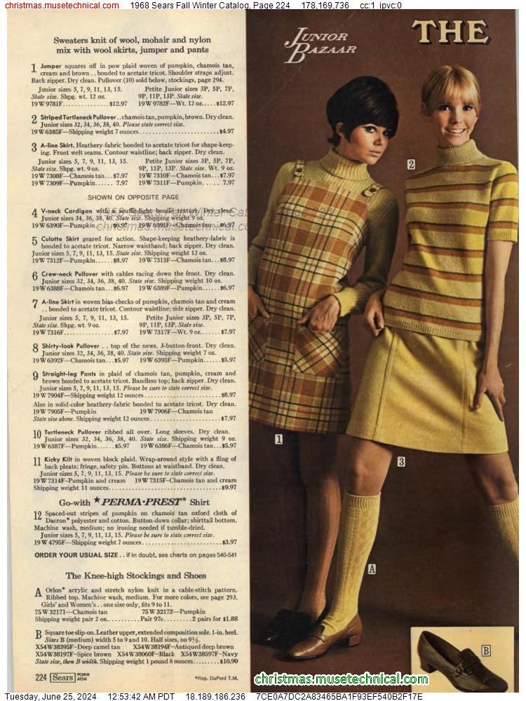 1968 Sears Fall Winter Catalog, Page 224