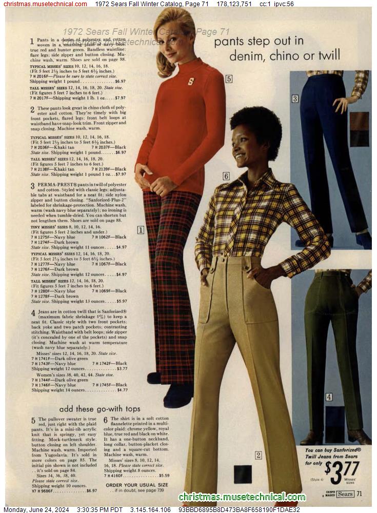 1972 Sears Fall Winter Catalog, Page 71