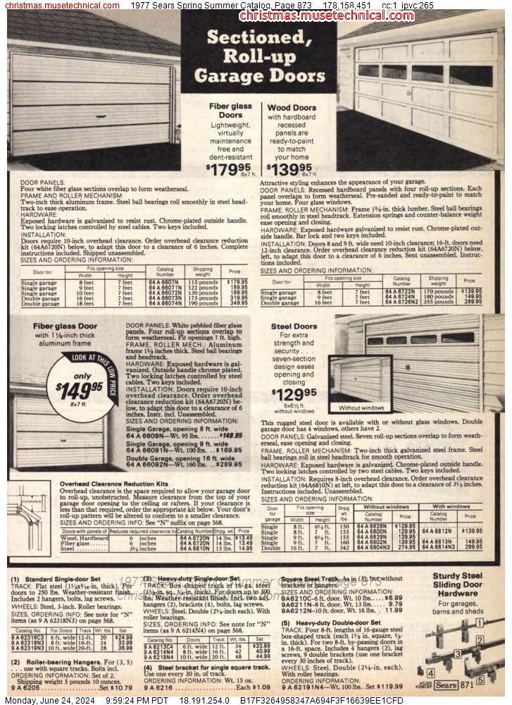 1977 Sears Spring Summer Catalog, Page 873