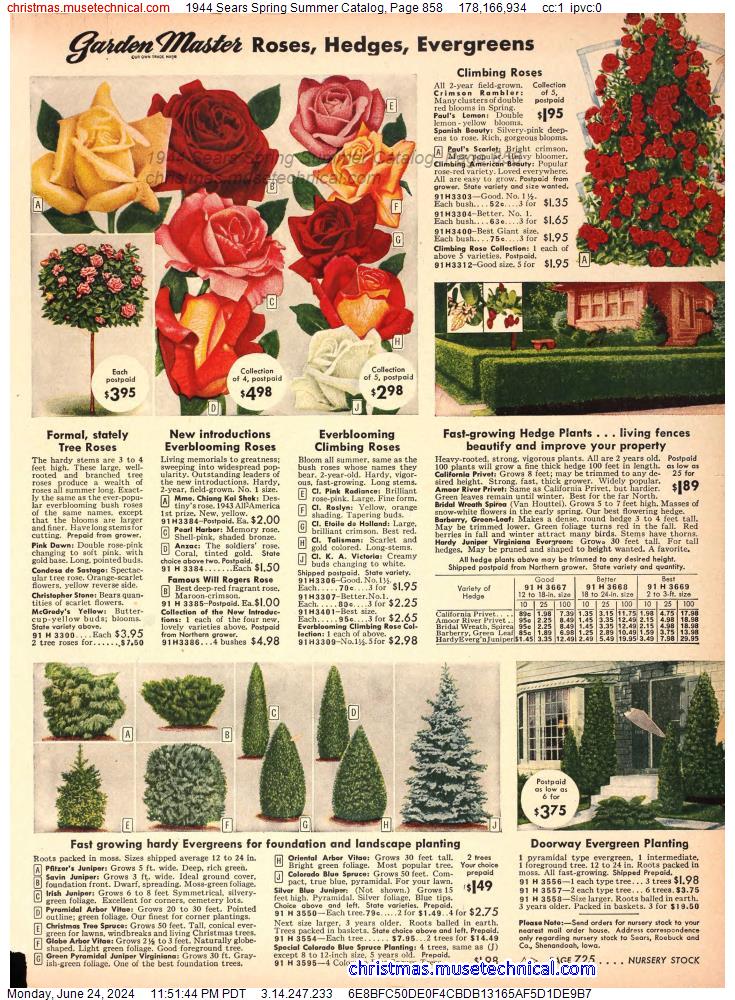 1944 Sears Spring Summer Catalog, Page 858