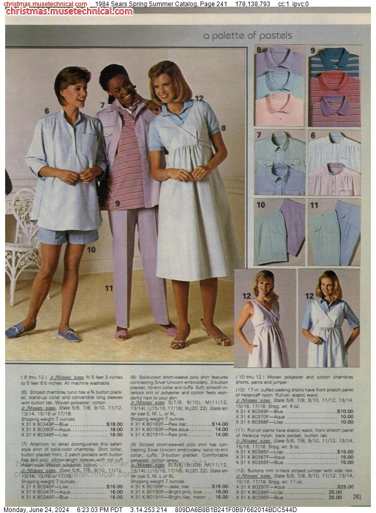 1984 Sears Spring Summer Catalog, Page 241