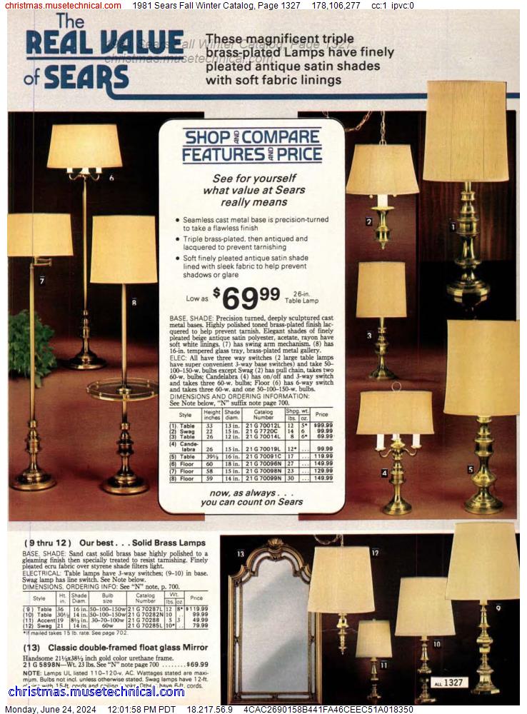 1981 Sears Fall Winter Catalog, Page 1327