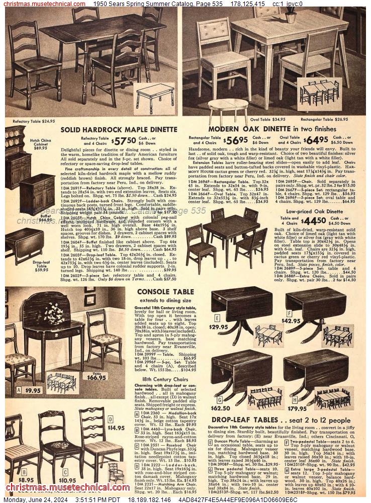 1950 Sears Spring Summer Catalog, Page 535