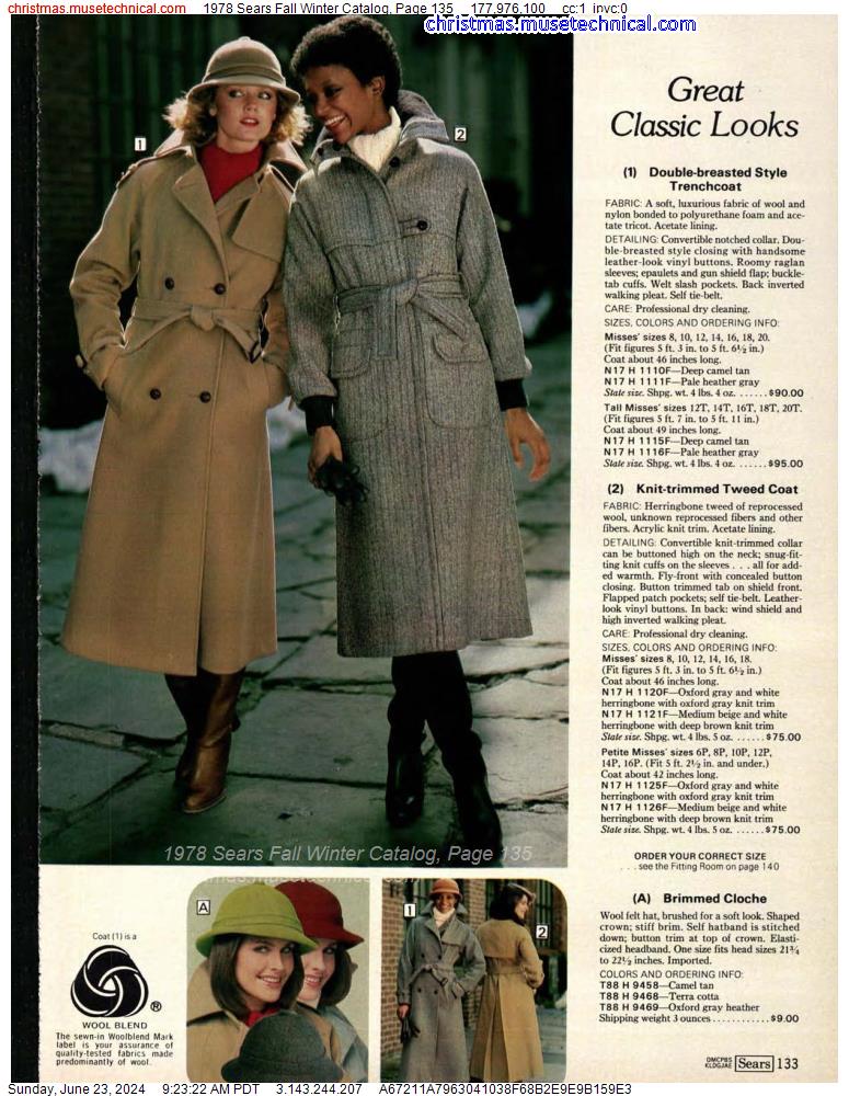 1978 Sears Fall Winter Catalog, Page 135