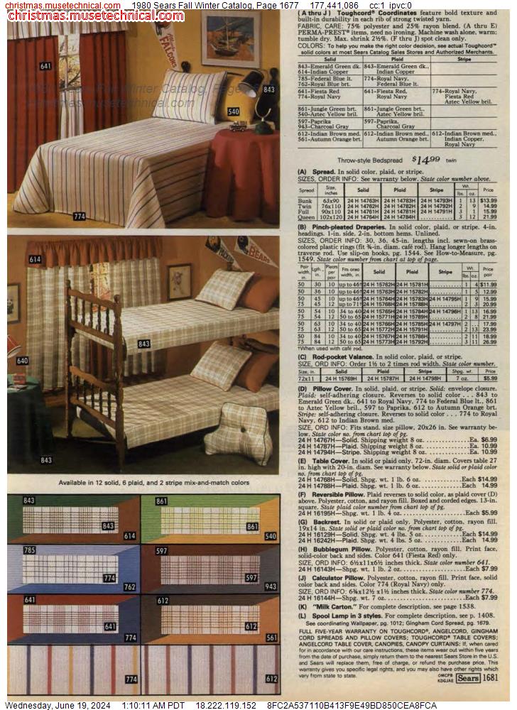 1980 Sears Fall Winter Catalog, Page 1677