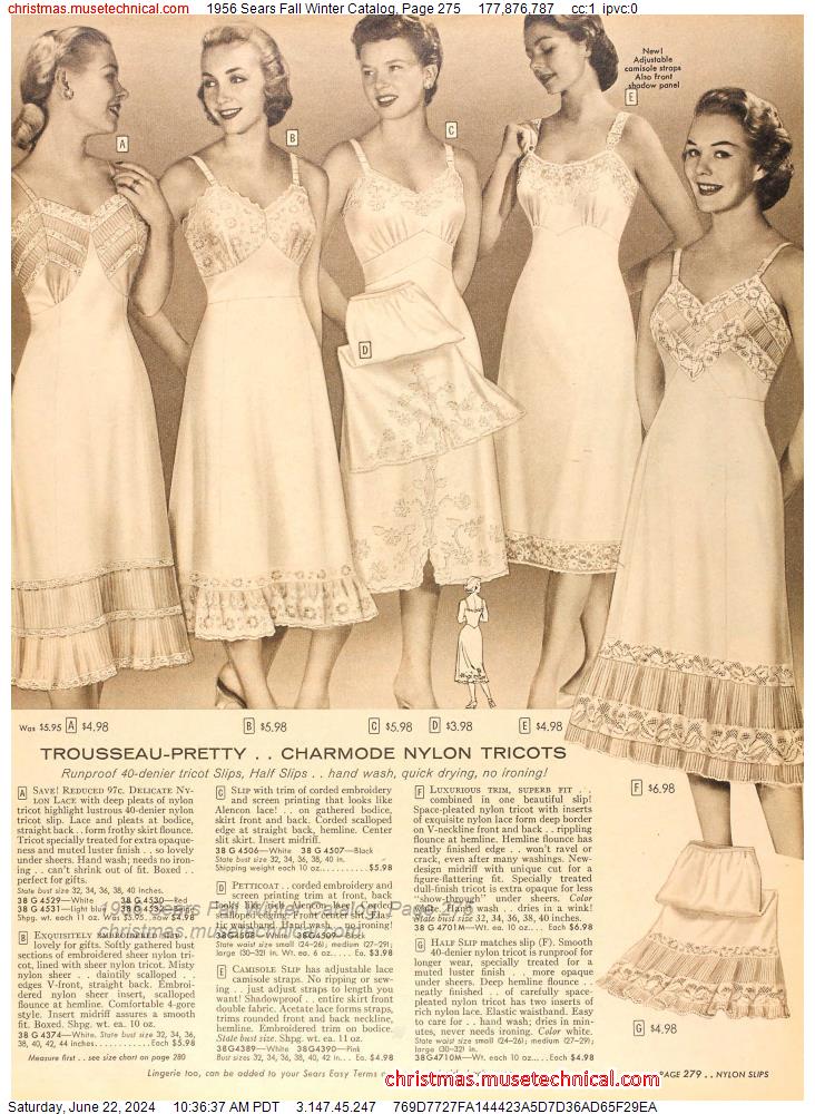 1956 Sears Fall Winter Catalog, Page 275