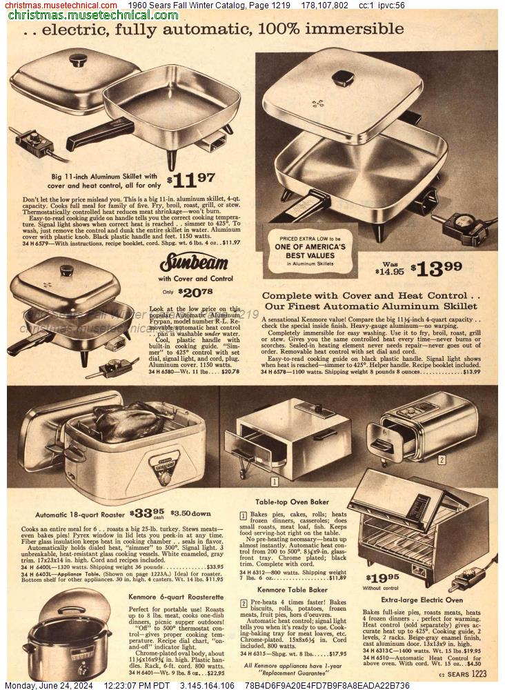 1960 Sears Fall Winter Catalog, Page 1219