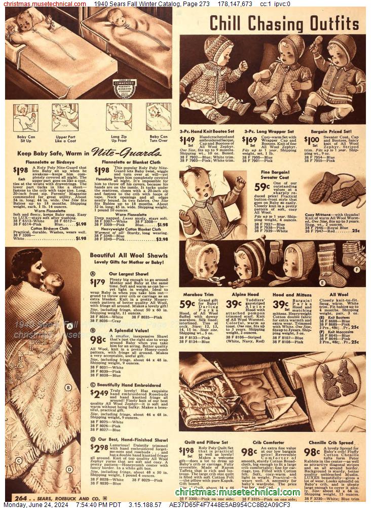 1940 Sears Fall Winter Catalog, Page 273