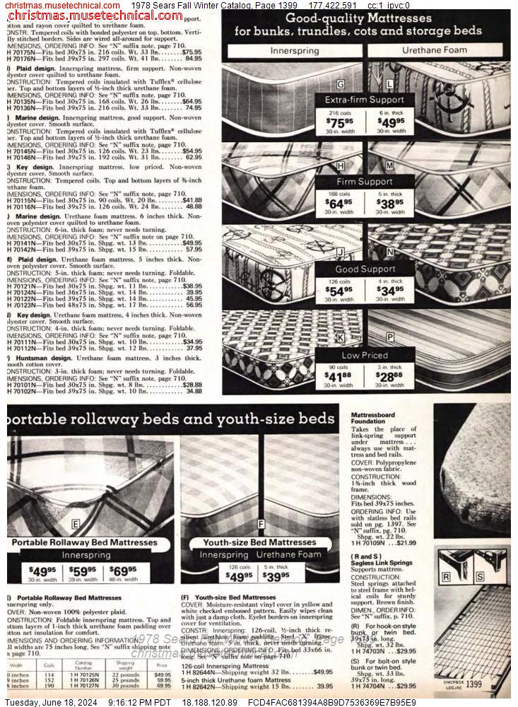 1978 Sears Fall Winter Catalog, Page 1399