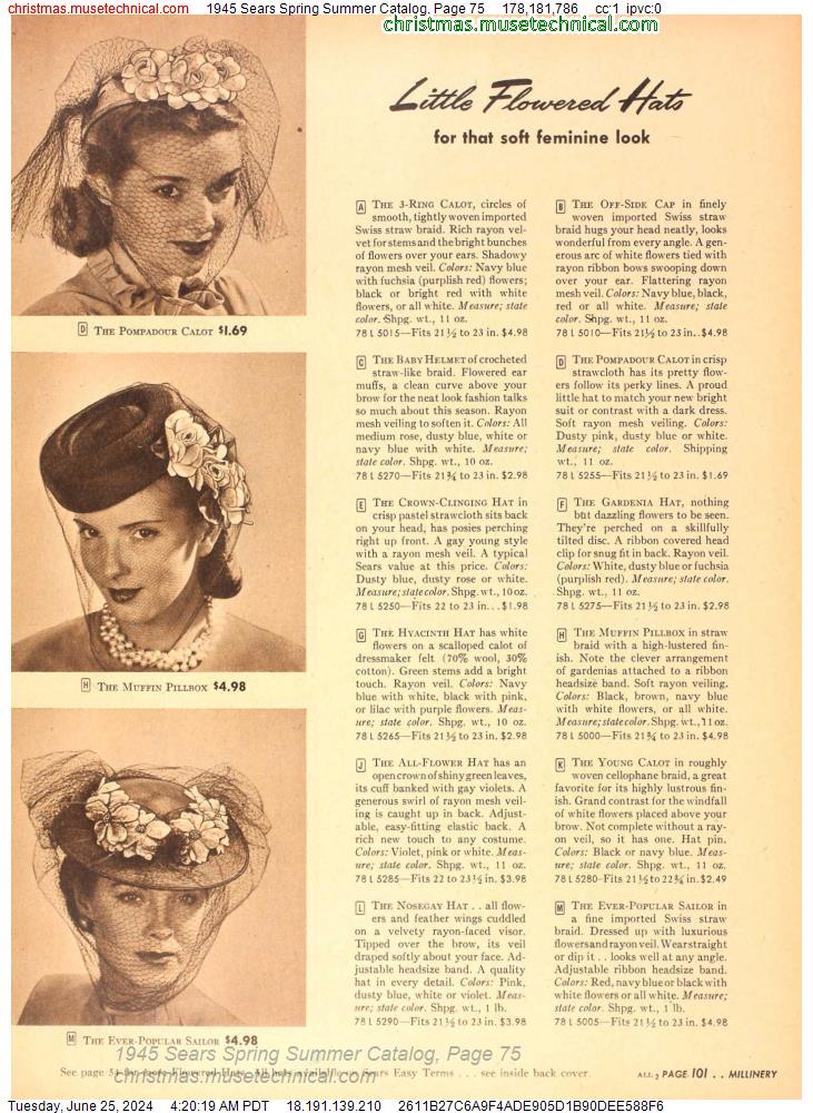 1945 Sears Spring Summer Catalog, Page 75