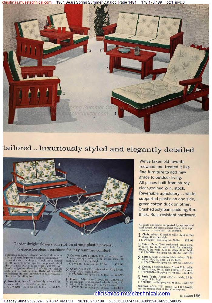 1964 Sears Spring Summer Catalog, Page 1481