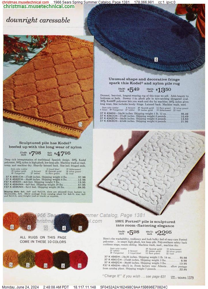 1966 Sears Spring Summer Catalog, Page 1381