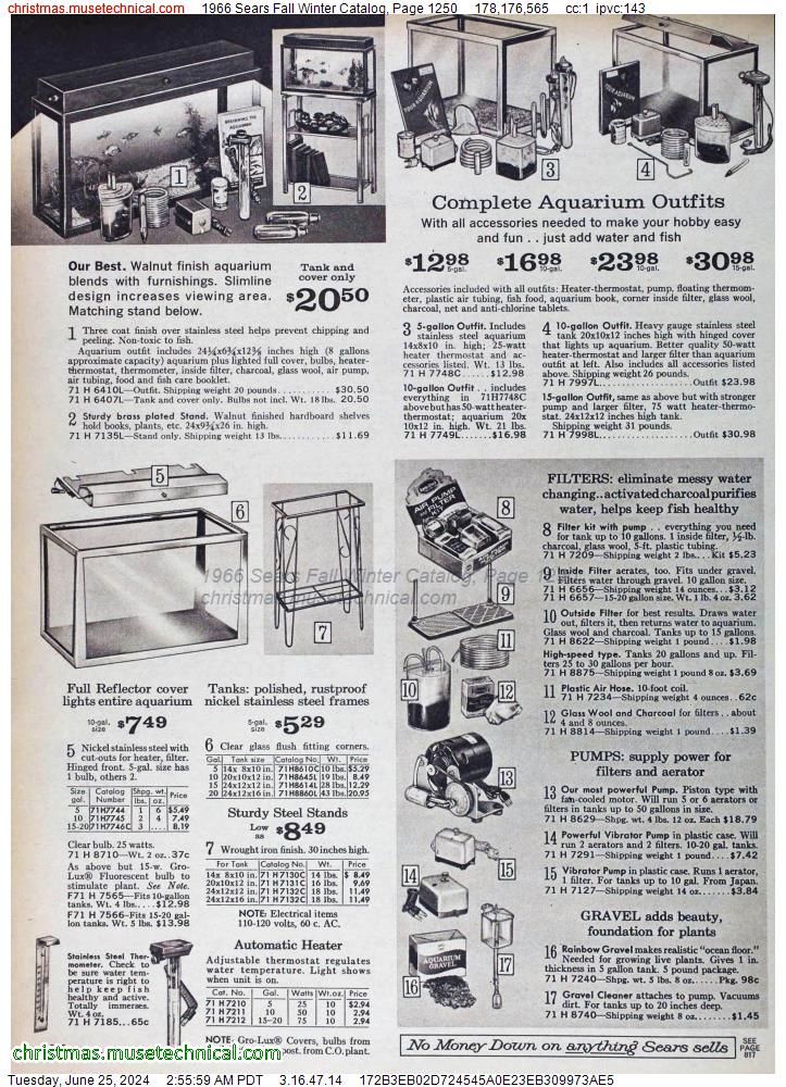 1966 Sears Fall Winter Catalog, Page 1250