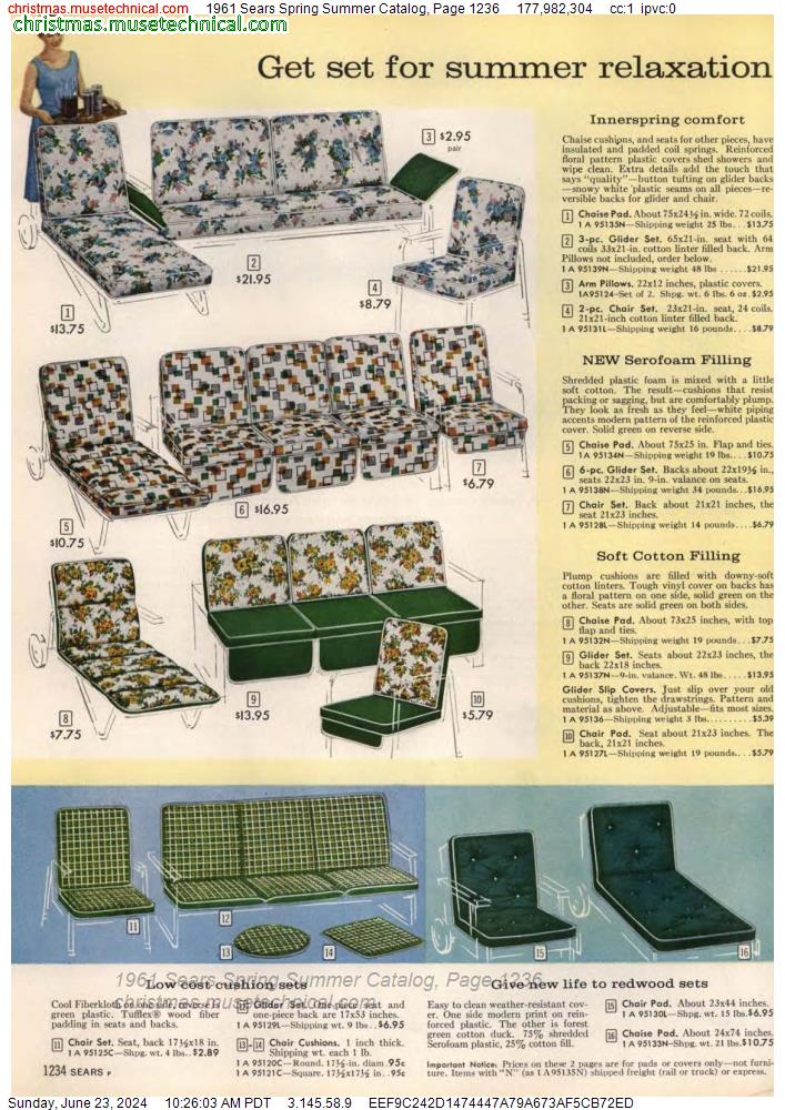 1961 Sears Spring Summer Catalog, Page 1236
