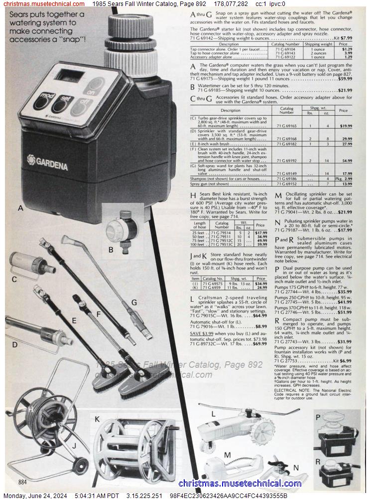 1985 Sears Fall Winter Catalog, Page 892