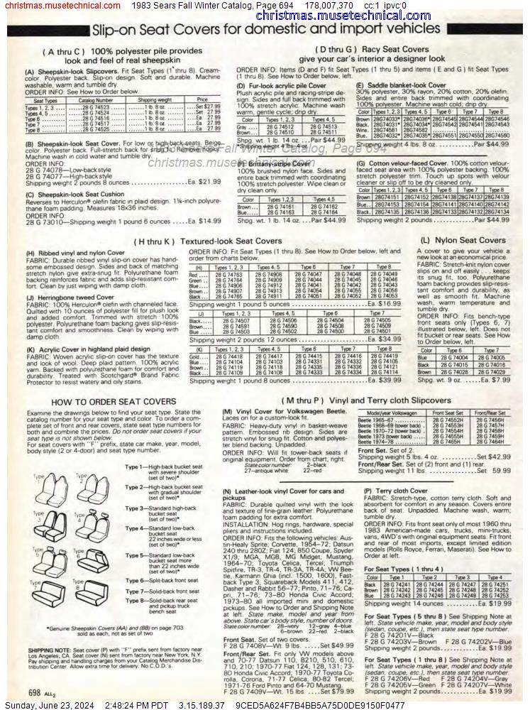 1983 Sears Fall Winter Catalog, Page 694
