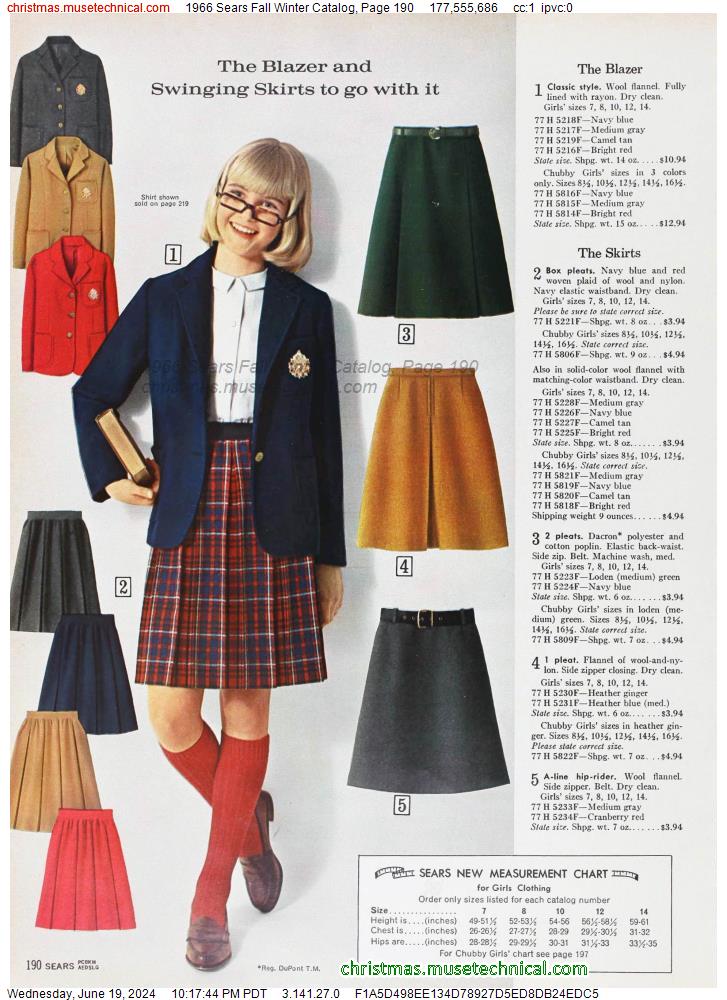 1966 Sears Fall Winter Catalog, Page 190