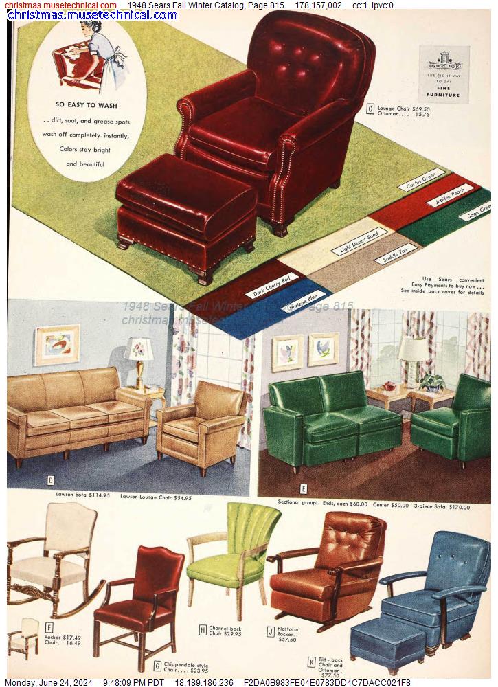 1948 Sears Fall Winter Catalog, Page 815