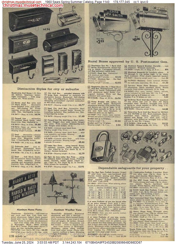1960 Sears Spring Summer Catalog, Page 1140