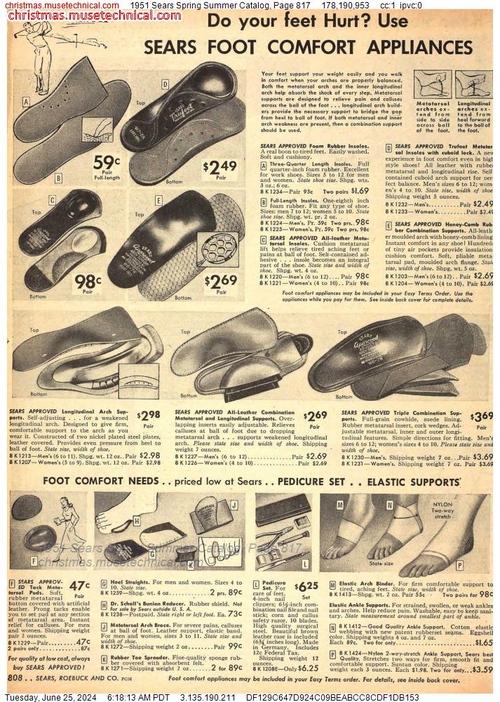 1951 Sears Spring Summer Catalog, Page 817