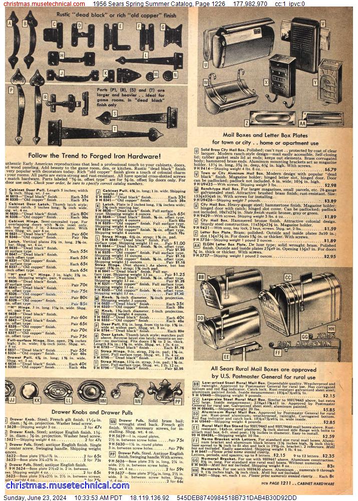 1956 Sears Spring Summer Catalog, Page 1226