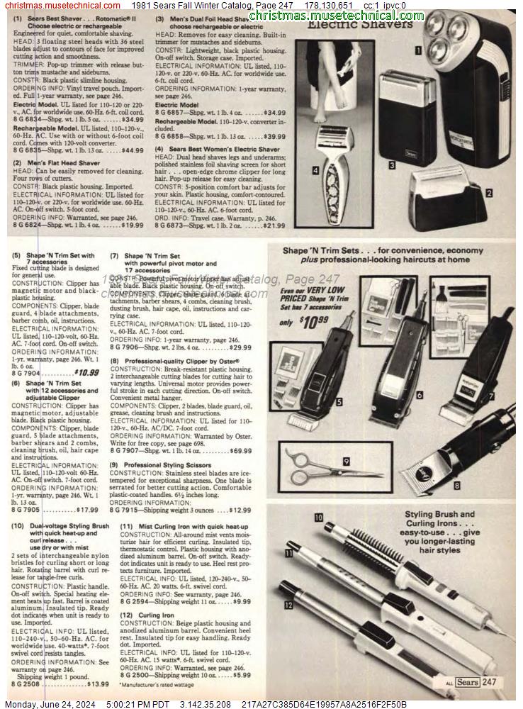 1981 Sears Fall Winter Catalog, Page 247