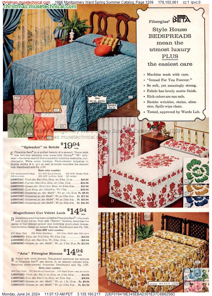 1966 Montgomery Ward Spring Summer Catalog, Page 1209