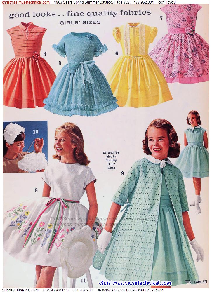 1963 Sears Spring Summer Catalog, Page 352