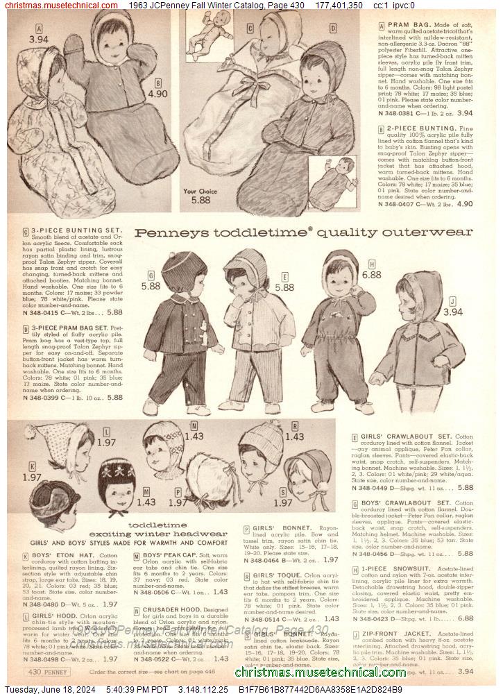 1963 JCPenney Fall Winter Catalog, Page 430