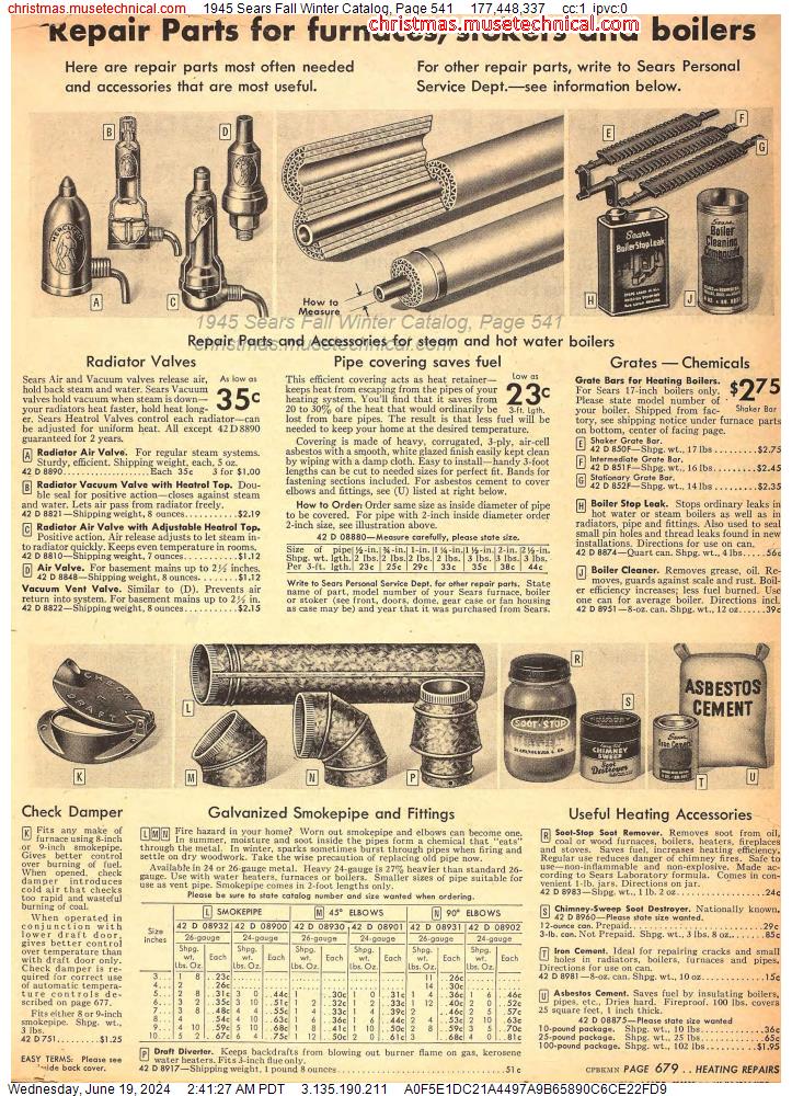 1945 Sears Fall Winter Catalog, Page 541
