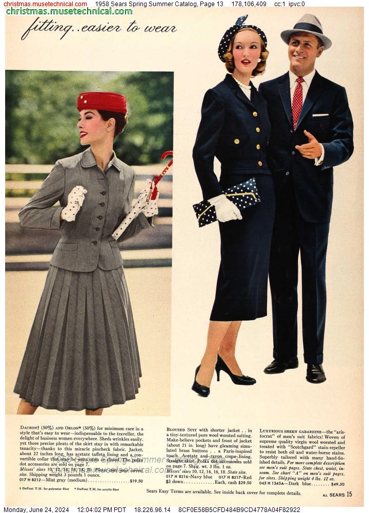 1958 Sears Spring Summer Catalog, Page 13