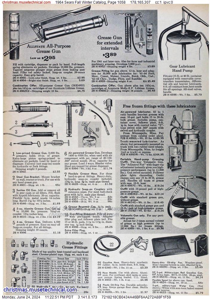 1964 Sears Fall Winter Catalog, Page 1058
