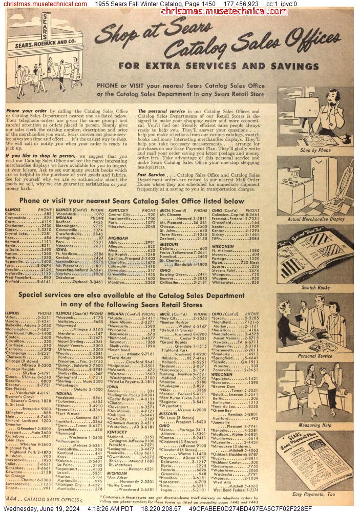 1955 Sears Fall Winter Catalog, Page 1450
