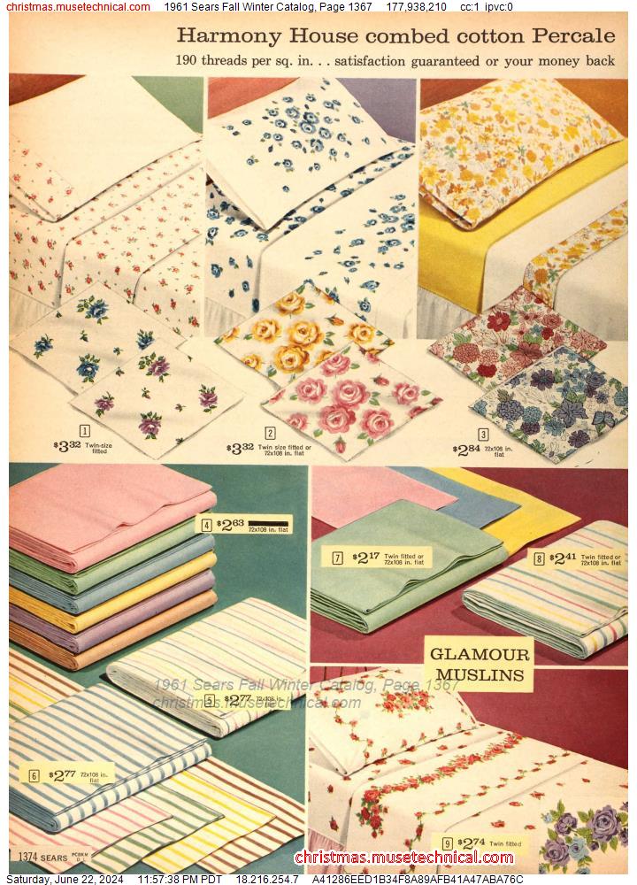 1961 Sears Fall Winter Catalog, Page 1367