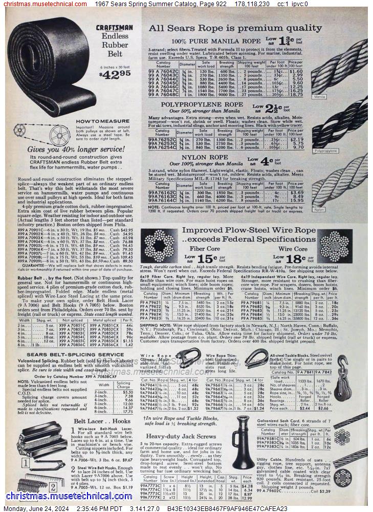 1967 Sears Spring Summer Catalog, Page 922
