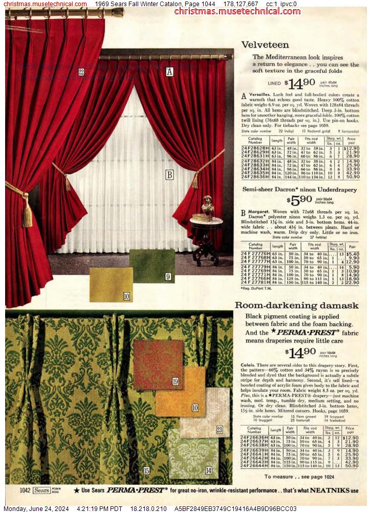 1969 Sears Fall Winter Catalog, Page 1044