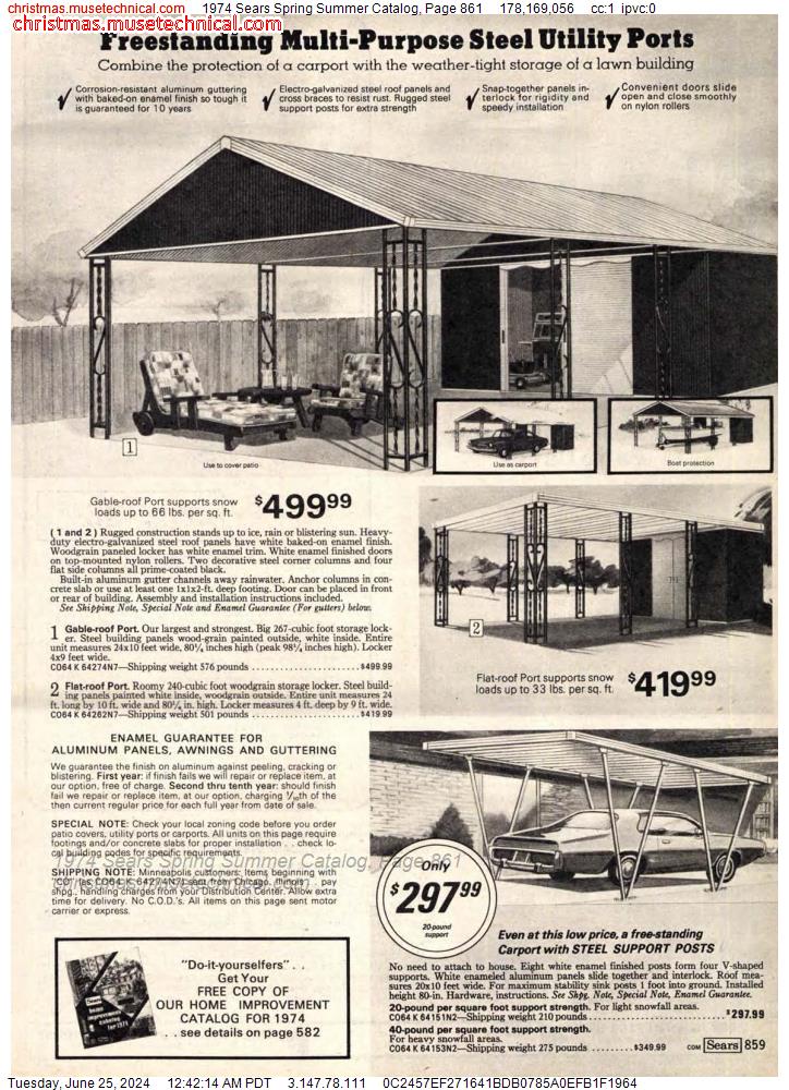 1974 Sears Spring Summer Catalog, Page 861