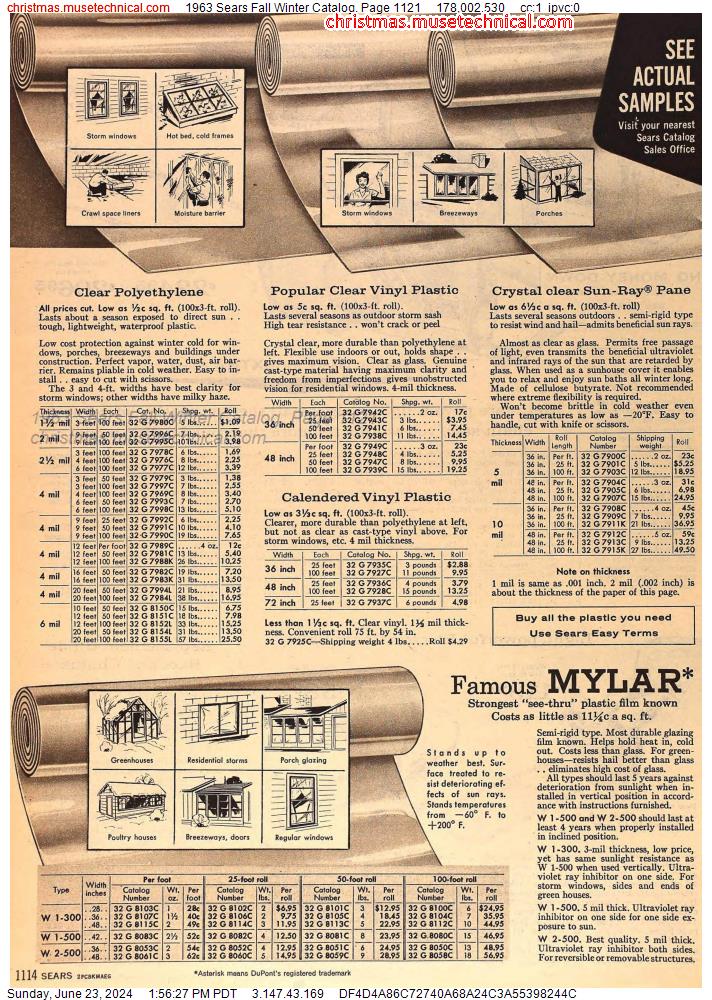 1963 Sears Fall Winter Catalog, Page 1121