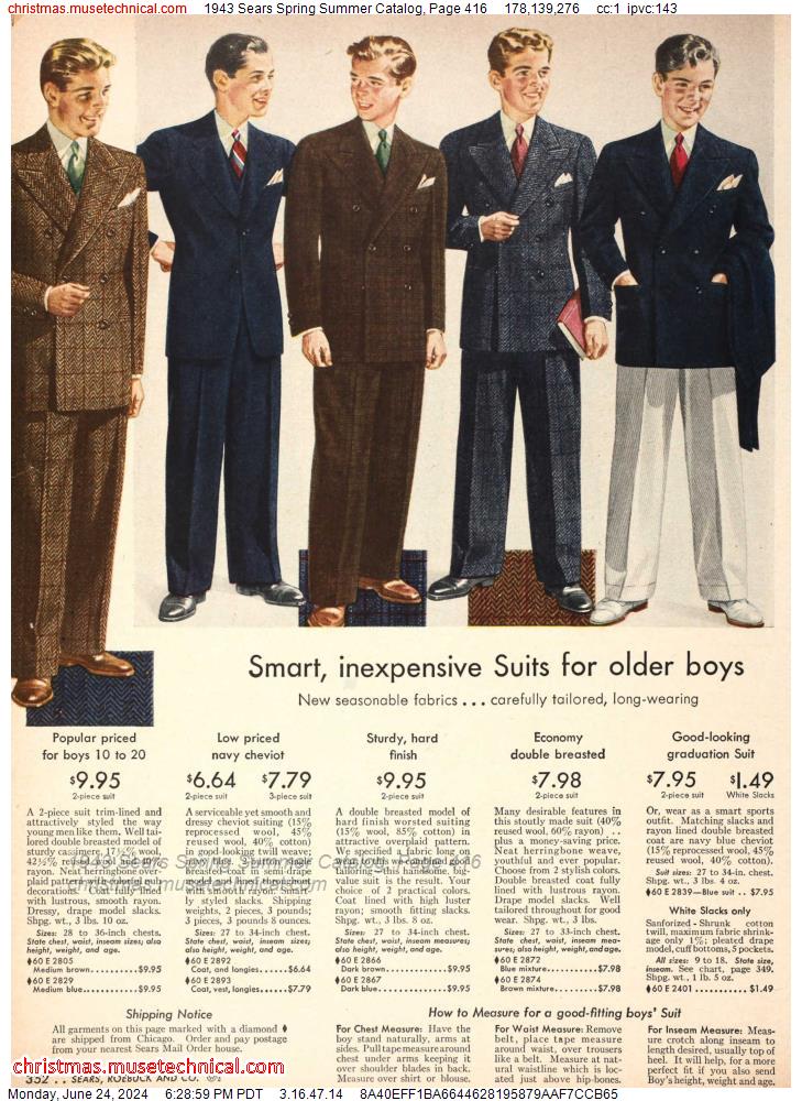 1943 Sears Spring Summer Catalog, Page 416