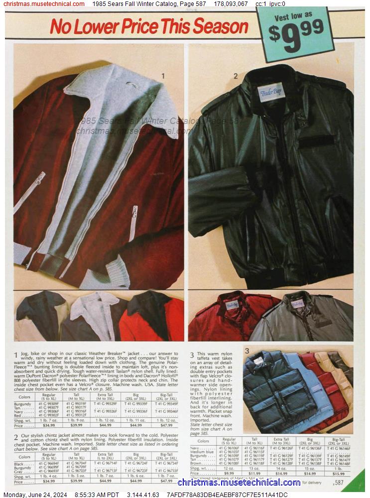 1985 Sears Fall Winter Catalog, Page 587