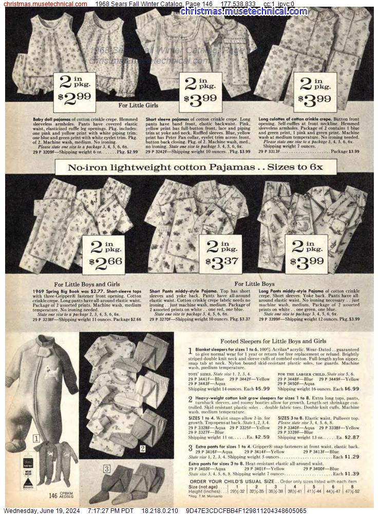 1968 Sears Fall Winter Catalog, Page 146