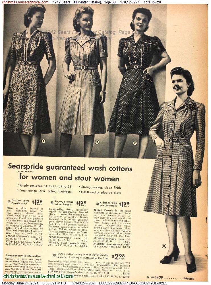 1942 Sears Fall Winter Catalog, Page 68