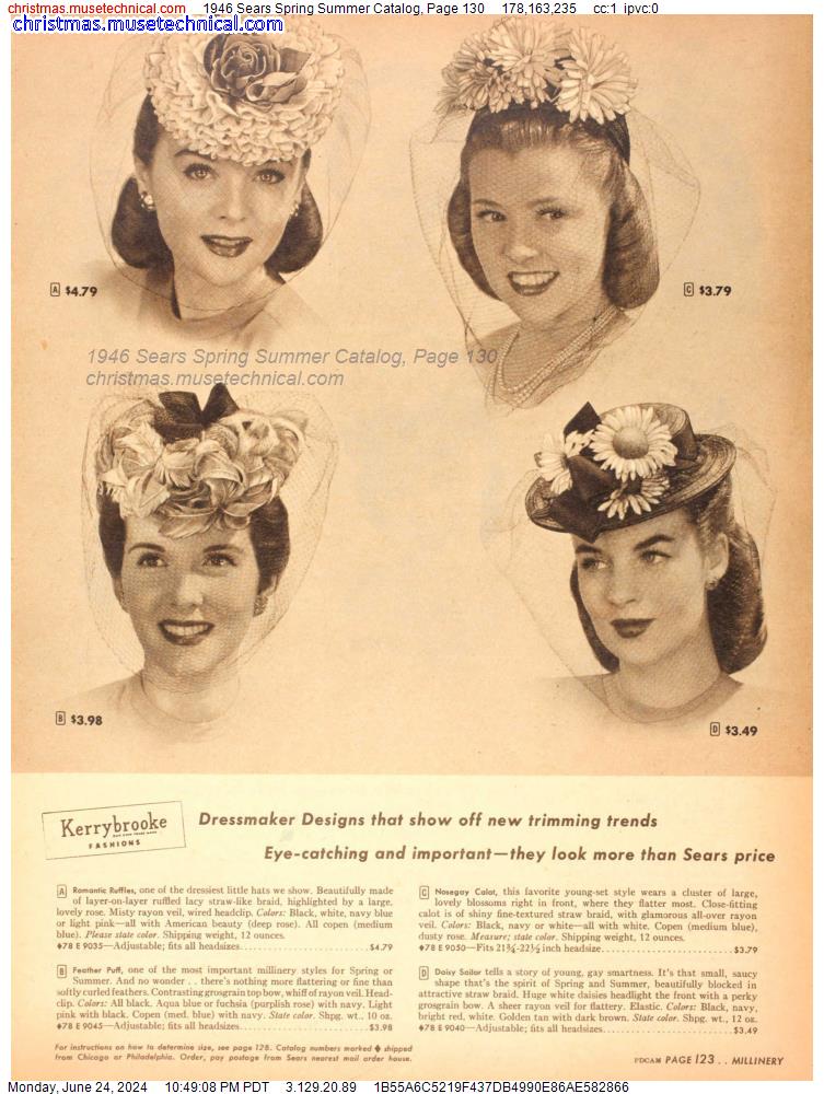 1946 Sears Spring Summer Catalog, Page 130