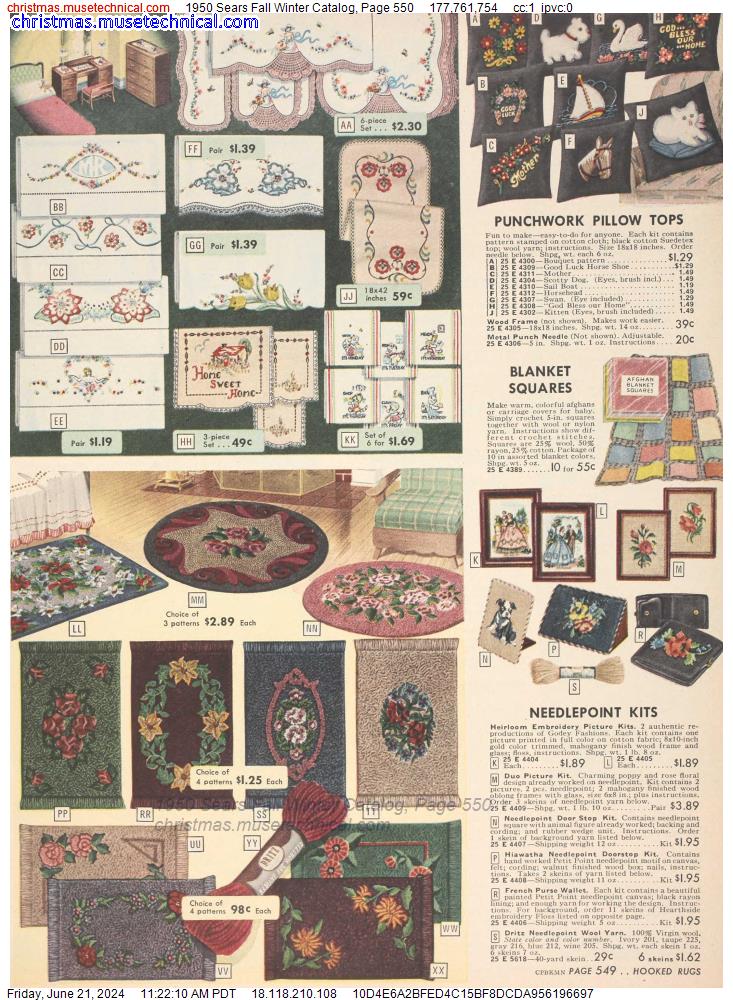 1950 Sears Fall Winter Catalog, Page 550