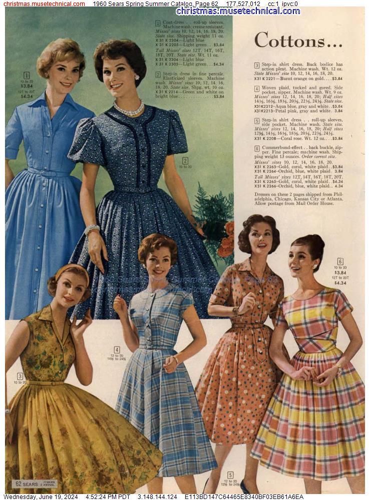 1960 Sears Spring Summer Catalog, Page 62